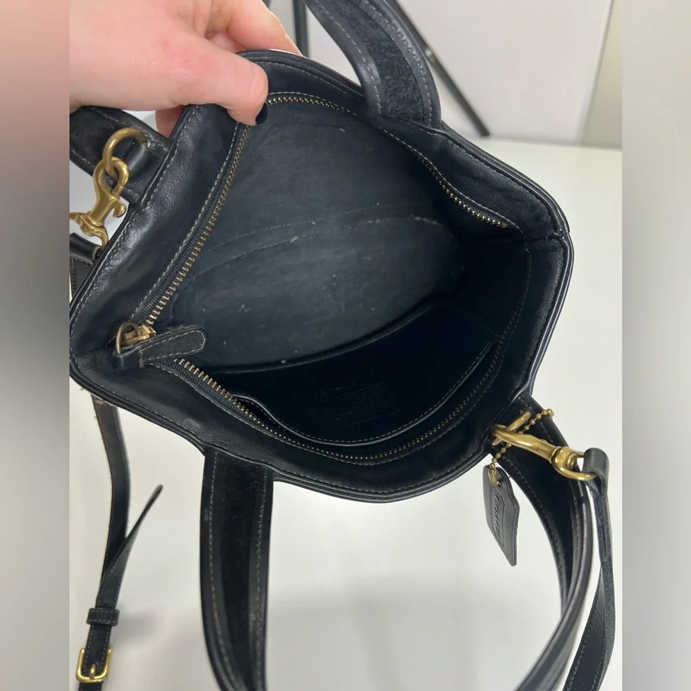 Vintage Coach Bleecker Basket Bag # 9301 in Black Small - Picture 5 of 13
